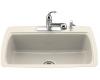 Kohler Cape Dory K-5864-2-47 Almond Tile-In Kitchen Sink with Two-Hole Faucet Drilling