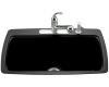 Kohler Cape Dory K-5864-2-7 Black Black Tile-In Kitchen Sink with Two-Hole Faucet Drilling