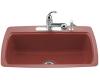 Kohler Cape Dory K-5864-2-R1 Roussillon Red Tile-In Kitchen Sink with Two-Hole Faucet Drilling