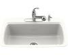 Kohler Cape Dory K-5864-3-0 White Tile-In Kitchen Sink with Three-Hole Faucet Drilling