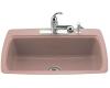 Kohler Cape Dory K-5864-3-45 Wild Rose Tile-In Kitchen Sink with Three-Hole Faucet Drilling
