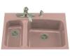 Kohler Lakefield K-5877-5-45 Wild Rose Tile-In Kitchen Sink with Five-Hole Faucet Drilling