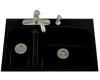 Kohler Lakefield K-5877-5-7 Black Black Tile-In Kitchen Sink with Five-Hole Faucet Drilling