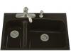 Kohler Lakefield K-5877-5-KA Black 'n Tan Tile-In Kitchen Sink with Five-Hole Faucet Drilling