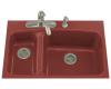 Kohler Lakefield K-5877-5-R1 Roussillon Red Tile-In Kitchen Sink with Five-Hole Faucet Drilling