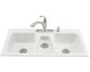 Kohler Trieste K-5893-4-0 White Tile-In Kitchen Sink with Four-Hole Faucet Drilling