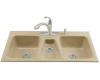 Kohler Trieste K-5893-4-33 Mexican Sand Tile-In Kitchen Sink with Four-Hole Faucet Drilling
