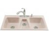 Kohler Trieste K-5893-4-55 Innocent Blush Tile-In Kitchen Sink with Four-Hole Faucet Drilling