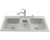 Kohler Trieste K-5893-4-95 Ice Grey Tile-In Kitchen Sink with Four-Hole Faucet Drilling