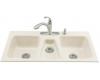 Kohler Trieste K-5893-4-96 Biscuit Tile-In Kitchen Sink with Four-Hole Faucet Drilling