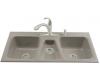 Kohler Trieste K-5893-4-K4 Cashmere Tile-In Kitchen Sink with Four-Hole Faucet Drilling