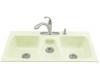 Kohler Trieste K-5893-4-NG Tea Green Tile-In Kitchen Sink with Four-Hole Faucet Drilling