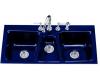Kohler Trieste K-5893-5-30 Iron Cobalt Tile-In Kitchen Sink with Five-Hole Faucet Drilling