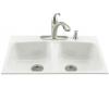 Kohler Brookfield K-5898-4-0 White Tile-In Kitchen Sink with Four-Hole Faucet Drilling