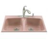 Kohler Brookfield K-5898-4-45 Wild Rose Tile-In Kitchen Sink with Four-Hole Faucet Drilling