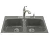 Kohler Brookfield K-5898-4-58 Thunder Grey Tile-In Kitchen Sink with Four-Hole Faucet Drilling