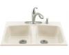 Kohler Brookfield K-5898-4-96 Biscuit Tile-In Kitchen Sink with Four-Hole Faucet Drilling