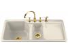 Kohler Epicurean K-5904-4-47 Almond Self-Rimming Kitchen Sink with Four-Hole Faucet Drilling