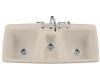 Kohler Trieste K-5914-4-55 Innocent Blush Self-Rimming Kitchen Sink with Four-Hole Faucet Drilling