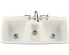 Kohler Trieste K-5914-4-96 Biscuit Self-Rimming Kitchen Sink with Four-Hole Faucet Drilling
