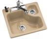 Kohler Urbanite K-5918-3-33 Mexican Sand Self-Rimming Kitchen Sink with Three-Hole Faucet Drilling