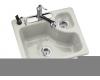 Kohler Urbanite K-5918-3-95 Ice Grey Self-Rimming Kitchen Sink with Three-Hole Faucet Drilling