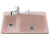 Kohler Lakefield K-5924-2-45 Wild Rose Self-Rimming Kitchen Sink with Two-Hole Faucet Drilling