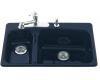 Kohler Lakefield K-5924-2-52 Navy Self-Rimming Kitchen Sink with Two-Hole Faucet Drilling