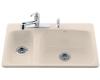 Kohler Lakefield K-5924-2-55 Innocent Blush Self-Rimming Kitchen Sink with Two-Hole Faucet Drilling