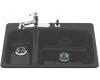 Kohler Lakefield K-5924-2-58 Thunder Grey Self-Rimming Kitchen Sink with Two-Hole Faucet Drilling