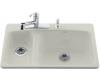 Kohler Lakefield K-5924-2-95 Ice Grey Self-Rimming Kitchen Sink with Two-Hole Faucet Drilling