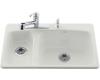 Kohler Lakefield K-5924-2-FF Sea Salt Self-Rimming Kitchen Sink with Two-Hole Faucet Drilling