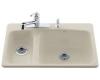 Kohler Lakefield K-5924-2-G9 Sandbar Self-Rimming Kitchen Sink with Two-Hole Faucet Drilling