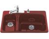 Kohler Lakefield K-5924-2-R1 Roussillon Red Self-Rimming Kitchen Sink with Two-Hole Faucet Drilling