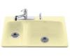 Kohler Lakefield K-5924-2-Y2 Sunlight Self-Rimming Kitchen Sink with Two-Hole Faucet Drilling