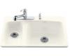 Kohler Lakefield K-5924-4-KA Black 'n Tan Self-Rimming Kitchen Sink with Four-Hole Faucet Drilling