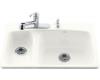Kohler Lakefield K-5924-5-0 White Self-Rimming Kitchen Sink with Five-Hole Faucet Drilling