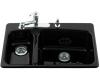 Kohler Lakefield K-5924-5-7 Black Black Self-Rimming Kitchen Sink with Five-Hole Faucet Drilling