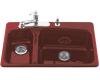 Kohler Lakefield K-5924-5-R1 Roussillon Red Self-Rimming Kitchen Sink with Five-Hole Faucet Drilling