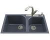 Kohler Executive Chef K-5931-4-52 Navy Tile-In Kitchen Sink with Four-Hole Faucet Drilling