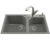Kohler Executive Chef K-5931-4-58 Thunder Grey Tile-In Kitchen Sink with Four-Hole Faucet Drilling