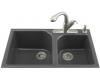Kohler Executive Chef K-5931-4-7 Black Black Tile-In Kitchen Sink with Four-Hole Faucet Drilling