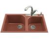 Kohler Executive Chef K-5931-4-R1 Roussillon Red Tile-In Kitchen Sink with Four-Hole Faucet Drilling
