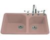 Kohler Executive Chef K-5932-4-45 Wild Rose Self-Rimming Kitchen Sink with Four-Hole Faucet Drilling