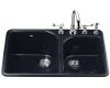 Kohler Executive Chef K-5932-4-52 Navy Self-Rimming Kitchen Sink with Four-Hole Faucet Drilling