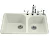Kohler Executive Chef K-5932-4-NG Tea Green Self-Rimming Kitchen Sink with Four-Hole Faucet Drilling