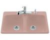Kohler Brookfield K-5942-2-45 Wild Rose Self-Rimming Kitchen Sink with Two-Hole Faucet Drilling