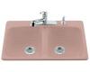 Kohler Brookfield K-5942-2-45 Wild Rose Self-Rimming Kitchen Sink with Two-Hole Faucet Drilling