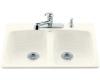 Kohler Brookfield K-5942-2-96 Biscuit Self-Rimming Kitchen Sink with Two-Hole Faucet Drilling
