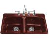 Kohler Brookfield K-5942-2-R1 Roussillon Red Self-Rimming Kitchen Sink with Two-Hole Faucet Drilling